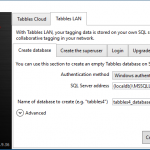 Tabbles 4 on Microsoft SQL LocalDB