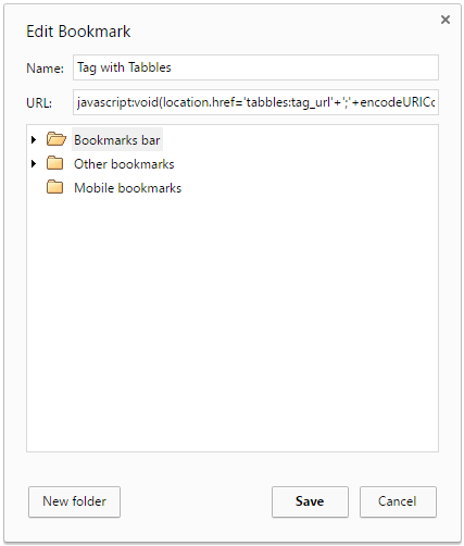 Tag with Tabbles bookmarklet