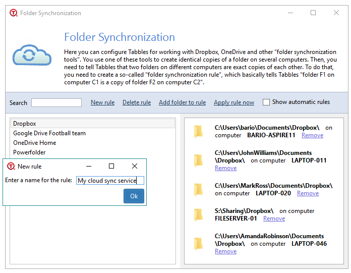tag files in dropbox Folder Synchronization 