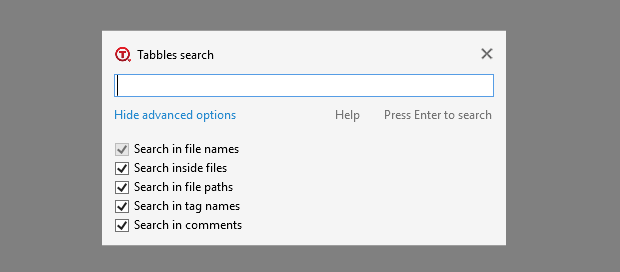Tabbles Unified Search