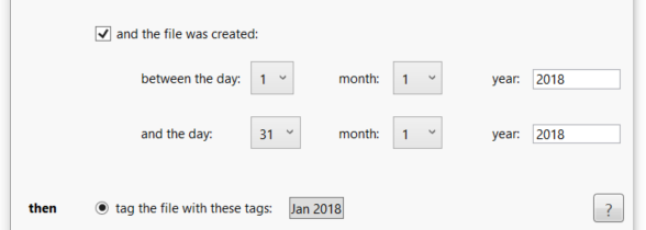 auto tag files based on creation date